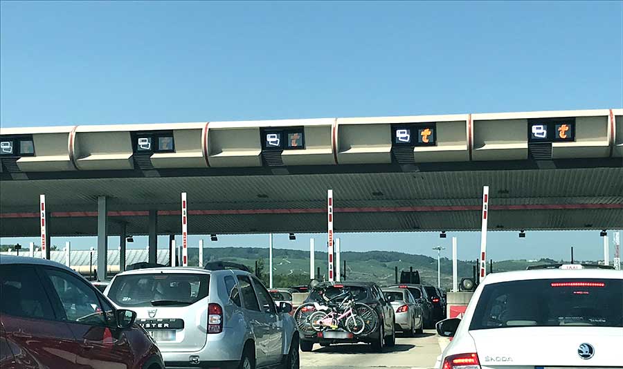 Zahlstelle Maut péage Frankreich