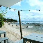 Strand mit Boot bei Cap-Ferret