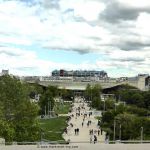 Blick auf das Forum des Halles und Centre Pompidou von der Bourse de Commerce