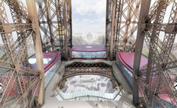 Illustration zukünftige 1. Etage des Eiffelturms Illustration zukünftige 1. Etage des Eiffelturms